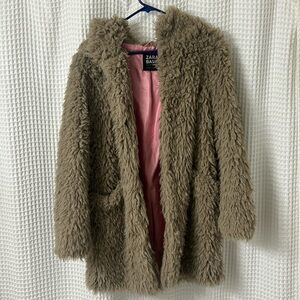 Zara Basic Women’s Teddy Shaggy Coat Size Medium